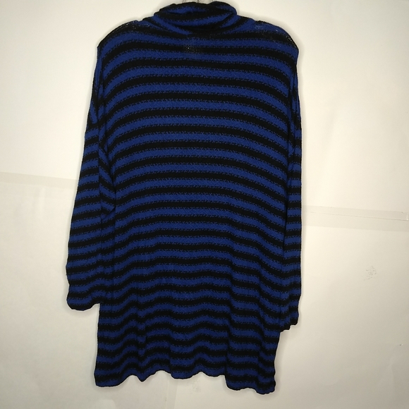 NWT Intro Blue Black Stripe Turtle Neck Top SZ 2X - Picture 7 of 8